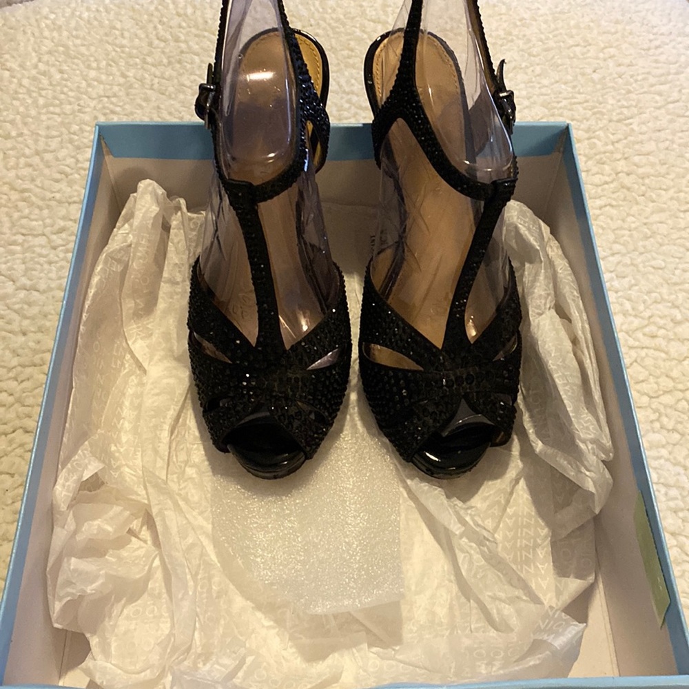 Antonio Melani Black Sessilee Ladies High Heeled Black Evening Shoes